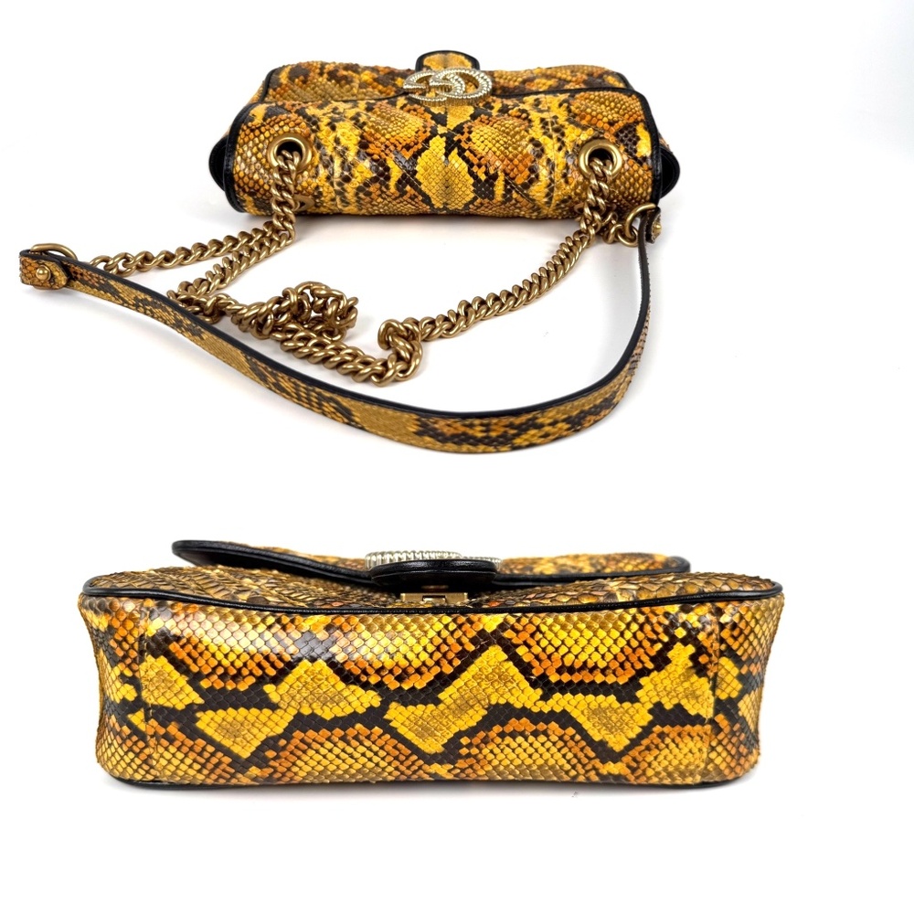 Gucci Gg Marmont Matellase Small Python Snakeskin… - image 7